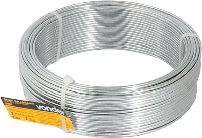 Arame galvanizado, comercial, BWG 16 1,65 mm