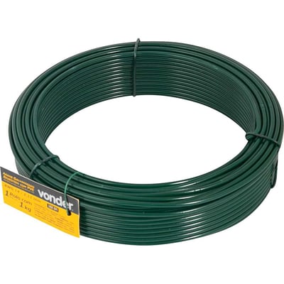 Arame revestido com PVC, verde, BWG 14, 1 kg