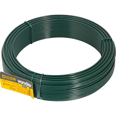 Arame revestido com PVC, verde, BWG 16, 1 kg