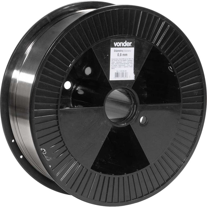 Arame MIG aço inox 308L, 0,8 mm, carretel com 15 kg
