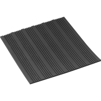 Piso de borracha antiderrapante, tipo listrado, 2,5 mm, preto