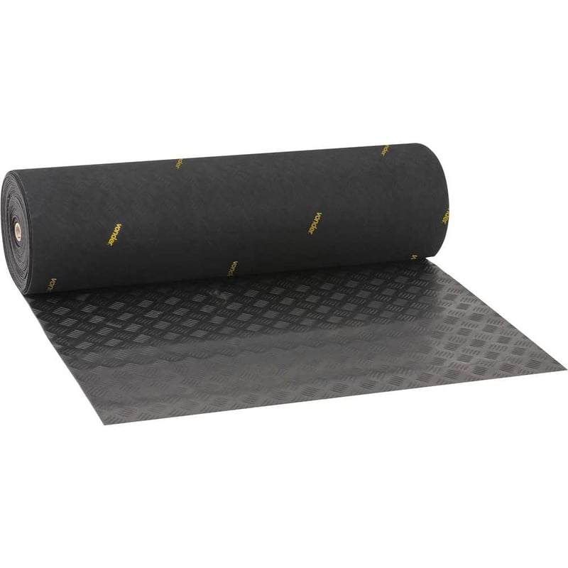 Piso de borracha antiderrapante, tipo riscado, 2,5 mm, preto