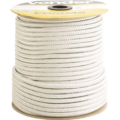 Corda multifilamento trançada, 12 mm x 111 m, branca