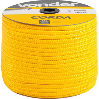 Corda multifilamento trançada 10,0 mm x 190 m, amarela, em carretel