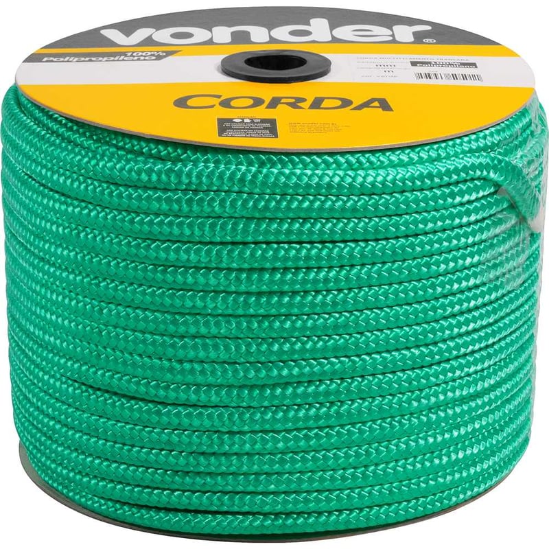 Corda multifilamento trançada 10,0 mm x 190 m, verde, em carretel