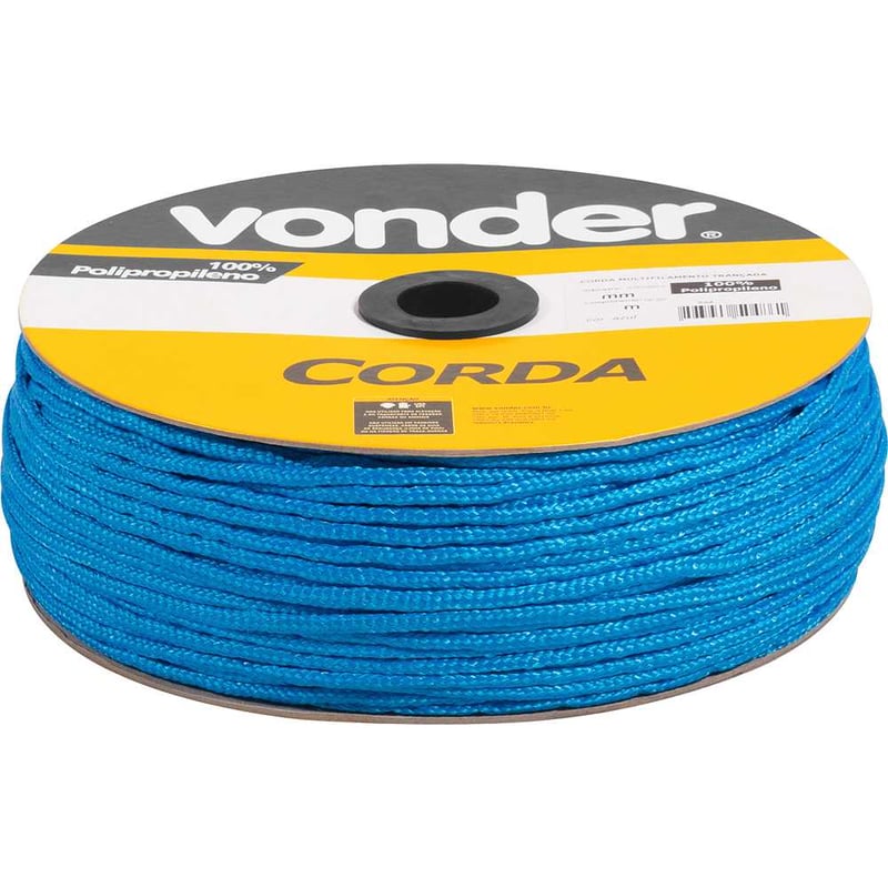 Corda multifilamento trançada 3,0 mm x 625 m, azul, em carretel