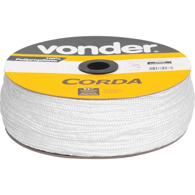 Corda multifilamento trançada 6,0 mm x 165 m, branca, em carretel