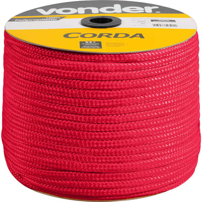 Corda multifilamento trançada 8,0 mm x 258 m, vermelha, em carretel