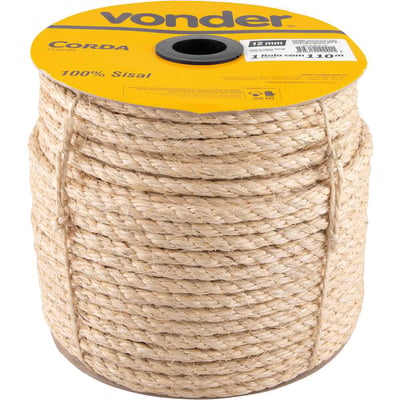 Corda de sisal 12 mm x 110 m, 3 pernas