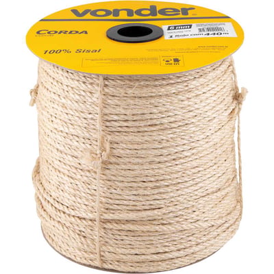 Corda de sisal 6 mm x 440 m, 3 pernas