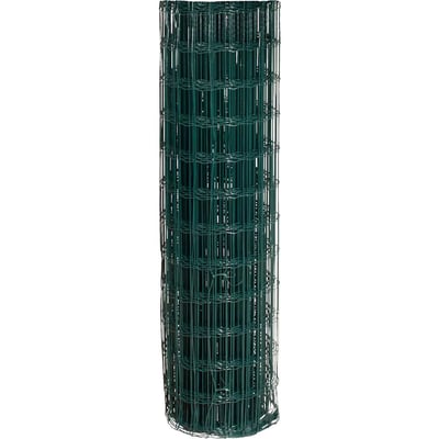 Tela alambrado, verde, malha 10 cm x 5 cm, fio 2,5 mm, com 1,0 m x 25 m (altura x comprimento)