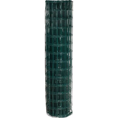 Tela alambrado, verde, malha 10 cm x 5 cm, fio 2,5 mm, com 1,2 m x 25 m (altura x comprimento)