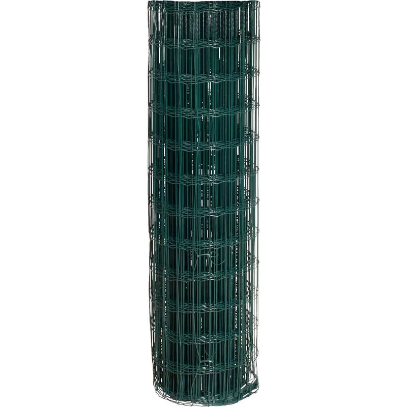 Tela alambrado, verde, malha 10 cm x 5 cm, fio 2,5 mm, com 1,5 m x 25 m (altura x comprimento)