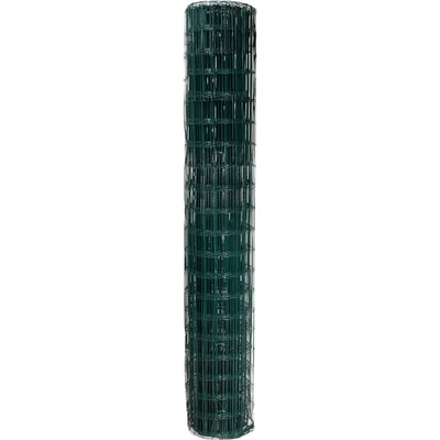 Tela alambrado, verde, malha 10 cm x 5 cm, fio 2,5 mm, com 2,0 m x 25 m (altura x comprimento)