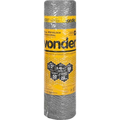 Tela metálica hexagonal, viveiro, malha 1/2", 26 BWG x 0,6 m, com 50 m