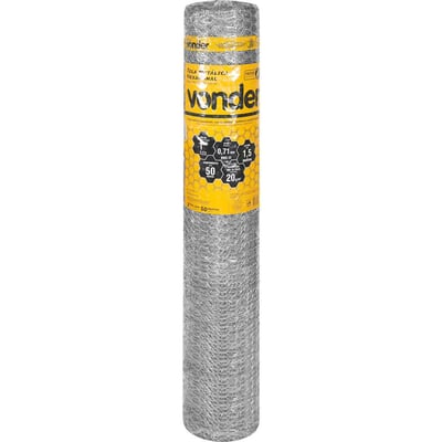 Tela metálica hexagonal, pinteiro, malha 1", 22 BWG x 1,5 m, com 50 m