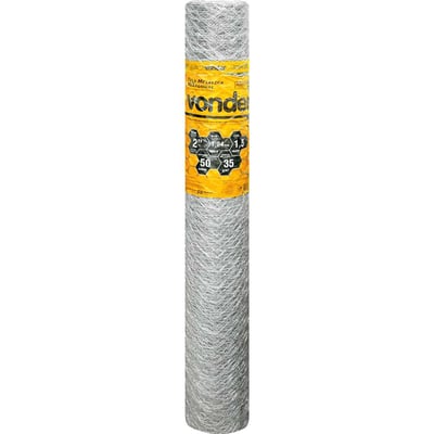Tela metálica hexagonal, galinheiro, malha 2", 18 BWG x 1,5 m, com 50 m