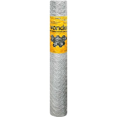 Tela metálica hexagonal, galinheiro, malha 2", 18 BWG x 1,8 m, com 50 m